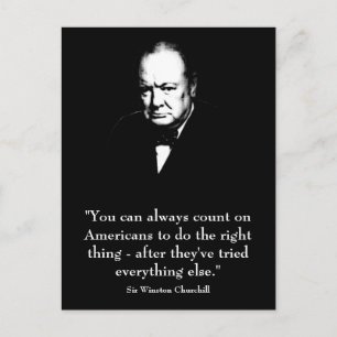 Winston Churchill en Funny Quote Briefkaart