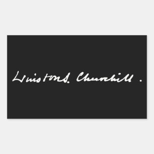 Winston Churchill handtekening autograaf symbool h Rechthoekige Sticker