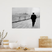Winston Churchill in Zee Poster (Keuken)