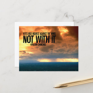 Winston Churchill Inspirerend quote "Kites" Briefkaart