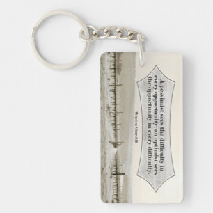 Winston Churchill Inspirerend Quote Mogelijkheid Sleutelhanger