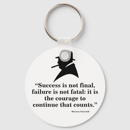Winston Churchill Keyring - Citaat 5 Sleutelhanger (Voorkant)