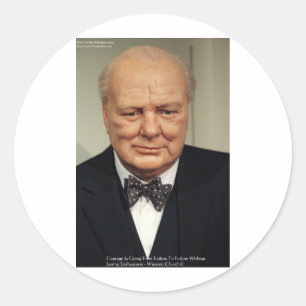 Winston Churchill Mislukking Wijsheid Citaat Cadea Ronde Sticker