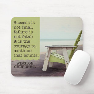 Winston Churchill: "Moed" Inspirerend quote Muismat