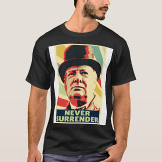 Winston Churchill nooit  kleuren overgeven T-shirt