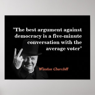 Winston Churchill over de democratie Poster