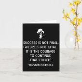 Winston Churchill over moed en succes Kaart (Gele Bloem)