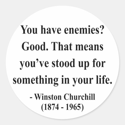 Winston Churchill Quote 3a Ronde Sticker (Voorkant)
