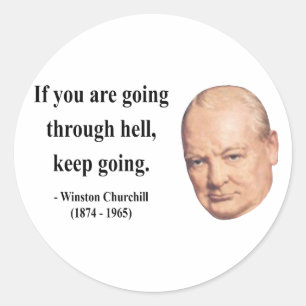 Winston Churchill Quote 4b Ronde Sticker