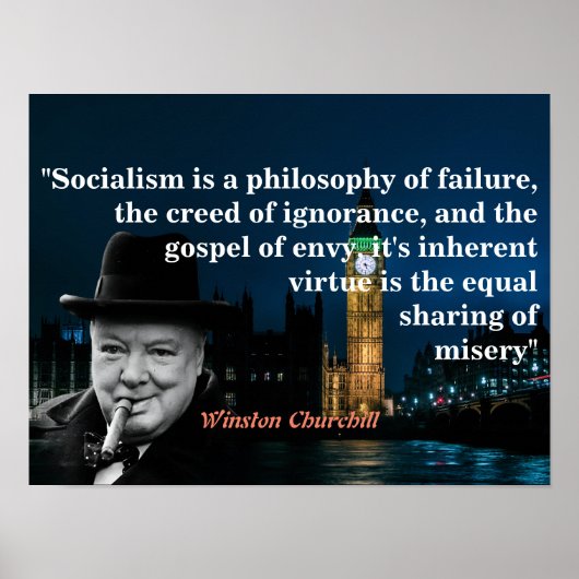 Winston Churchill Quote On Socialism Poster (Voorkant)