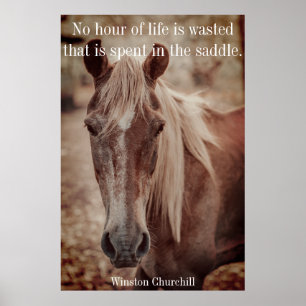 Winston Churchill Quote over de muur van paarden Poster