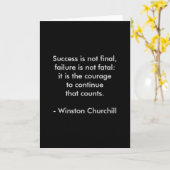 Winston Churchill Quote; Succes Kaart (Gele Bloem)