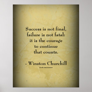 Winston Churchill Quote; Succes Poster
