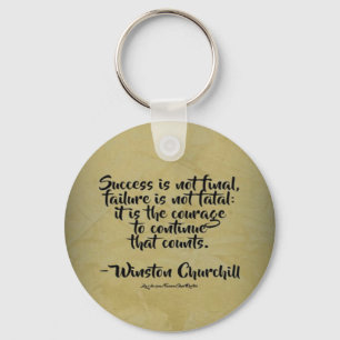Winston Churchill Quote; Succes Sleutelhanger