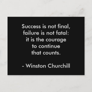 Winston Churchill Quote; Success Briefkaart