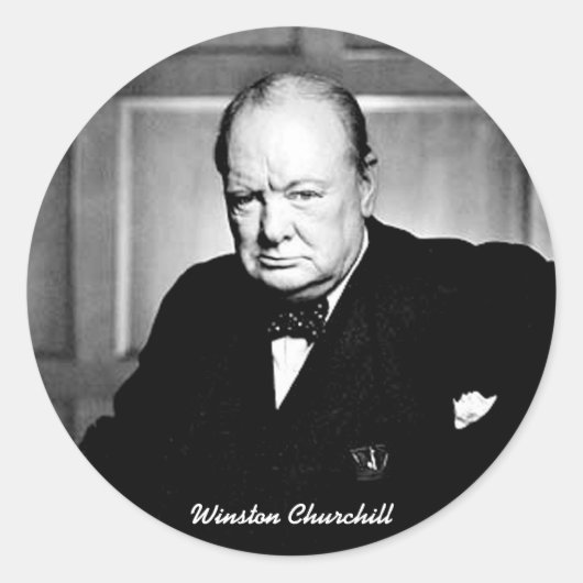 Winston Churchill Ronde Sticker (Voorkant)