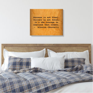 Winston Churchill succes citaat Canvas Afdruk