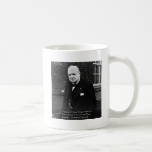 Winston Churchill "Succes nooit definitief" cadeau Koffiemok