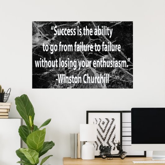 Winston Churchill: Succes Poster (Thuiskantoor)