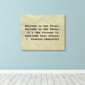 Winston Churchill Succesquote Canvas Afdruk (Insitu (Houten vloer))