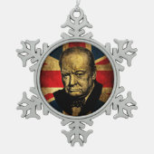 Winston Churchill Tin Sneeuwvlok Ornament (Voorkant)