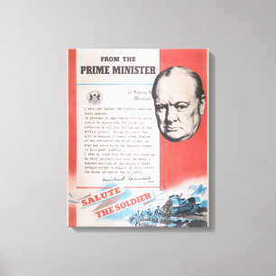 Winston Churchill, Vertegenwoordiger van Brits WW2 Canvas Afdruk