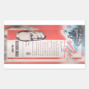 Winston Churchill, Vertegenwoordiger van Brits WW2 Rechthoekige Sticker
