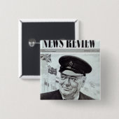 Winston Churchill Vierkante Button 5,1 Cm (Voorkant /achterkant)