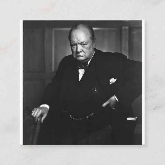 Winston Churchill Vierkante Visitekaartje (Voorkant)