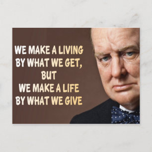 Winston Churchill We maken een leven Briefkaart