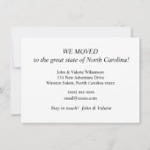 Winston Salem Moving Faire-part (Dos)