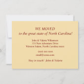 Winston Salem NC Moving Faire-part (Dos)