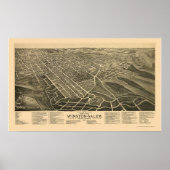 Winston-Salem, NC Panoramic Map - 1891 Poster (Voorkant)