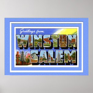 Winston Salem North Carolina Grote briefbegroeting Poster