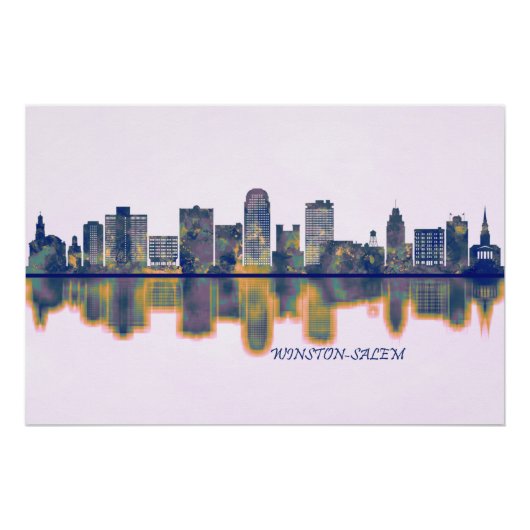 Winston-Salem Skyline Perfect Poster (Voorkant)
