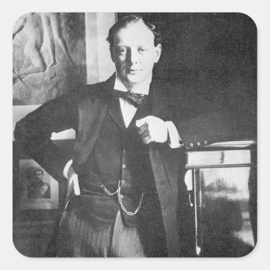 Winston Spencer Churchill in 1904 Vierkante Sticker (Voorkant)