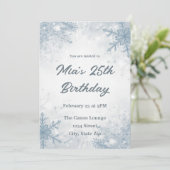 Winter 25th Birthday Invitation – Snowflakes (Debout devant)
