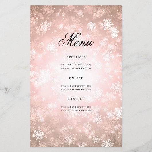 Winter 50th Birthday Program Roos Gold Menu (Achterkant)