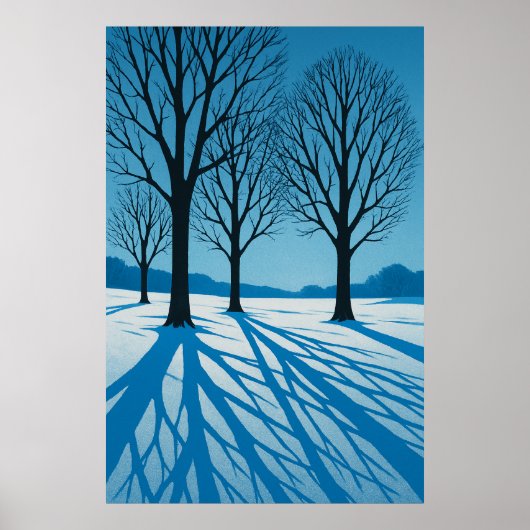 Winter 7, Blauwe schaduwen, seizoensgebonden afdru Poster (Voorkant)