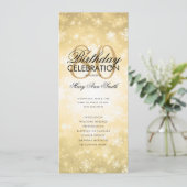 Winter 80e Verjaardagsprogramma Gold Wonderland Me Kaart (Staand voorkant)