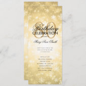 Winter 80e Verjaardagsprogramma Gold Wonderland Me Kaart (Voorkant / Achterkant)