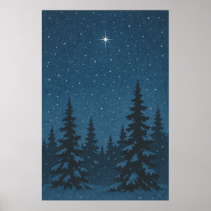 Winter 9, North Star Pines, seizoensgebonden afdru Poster
