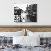 Winter aan de Riverside BW Canvas Afdruk (Insitu (Slaapkamer))