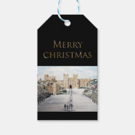 Winter aan het Windsor Castle Landscape Painting Cadeaulabel