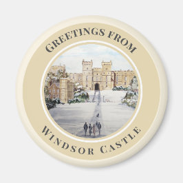 Winter aan het Windsor Castle Landscape Painting Magneet