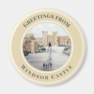 Winter aan het Windsor Castle Landscape Painting Magneet