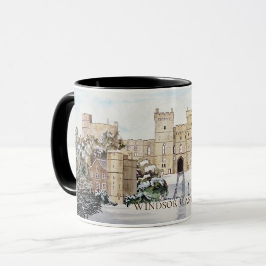 Winter aan het Windsor Castle Landscape Painting Mok (Voorkant links)