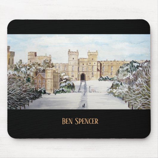 Winter aan het Windsor Castle Landscape Painting Muismat (Voorkant)