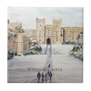 Winter aan het Windsor Castle Landscape Painting Tegeltje