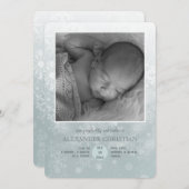 Winter Aankomst Foto geboortedatum Verticaal Aankondiging (Voorkant / Achterkant)